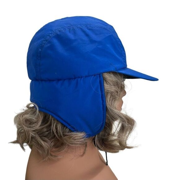 Vintage Columbia Sportswear Ear Flap Trapper Hat Men's Medium Blue Lined Winter - Picture 3 of 10